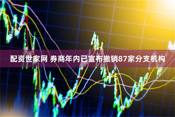 配资世家网 券商年内已宣布撤销87家分支机构