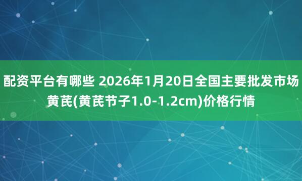配资平台有哪些 2026年1月20日全国主要批发市场黄芪(黄芪节子1.0-1.2cm)价格行情
